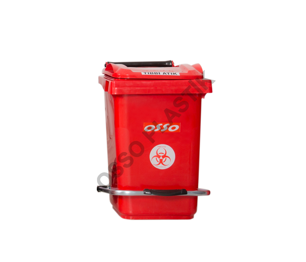 Osso Tıbbi Atık Pedallı Plastik Çöp Konteyneri